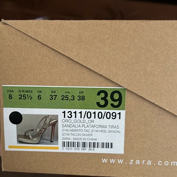 ZARA Gold Strappy Heels - Picture 5 of 5